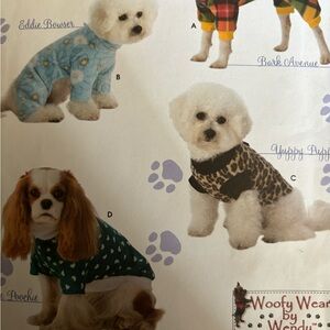 Dog Clothes Simplicity 3939 by Woof Wear by Wendy Size S-L UNCUT